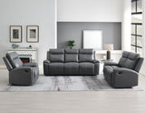 Gaston Gray 3-Piece Manual Reclining Set by Steve Silver at Eve Furniture