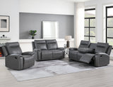 Gaston Gray 3-Piece Manual Reclining Set by Steve Silver at Eve Furniture