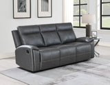 Gaston Gray 3-Piece Manual Reclining Set by Steve Silver at Eve Furniture