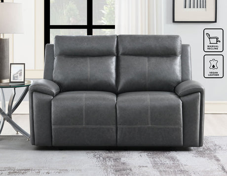 Gaston Gray 3-Piece Manual Reclining Set by Steve Silver at Eve Furniture