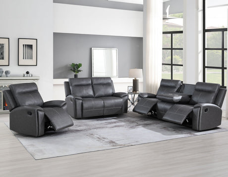 Gaston Gray 3-Piece Manual Reclining Set by Steve Silver at Eve Furniture