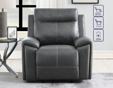 Gaston Gray Manual Glider Recliner by Steve Silver at Eve Furniture