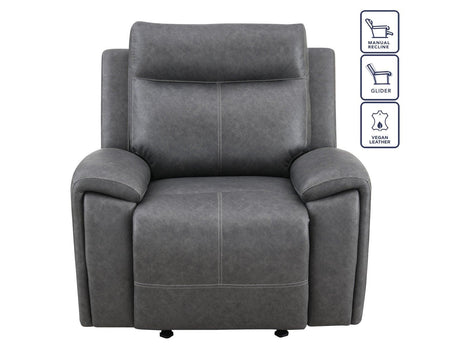 Gaston Gray Manual Glider Recliner by Steve Silver at Eve Furniture