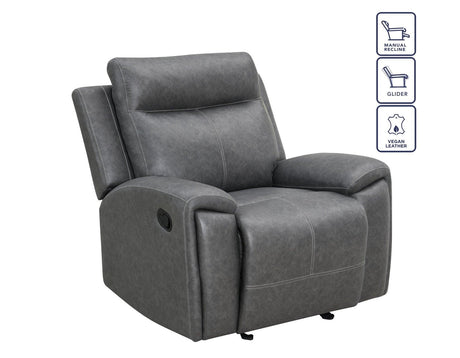 Gaston Gray Manual Glider Recliner by Steve Silver at Eve Furniture