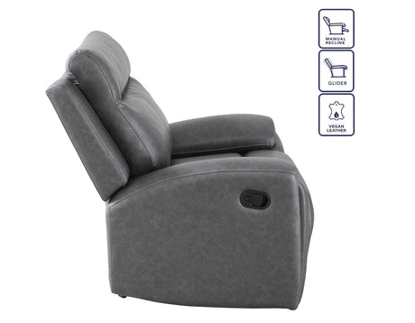 Gaston Gray Manual Glider Recliner by Steve Silver at Eve Furniture