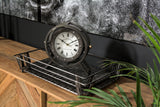 Gaston Gray Metal Circular Table Clock by Mercana at Eve Furniture