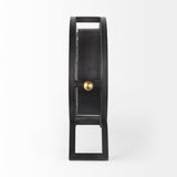 Gaston Gray Metal Circular Table Clock by Mercana at Eve Furniture