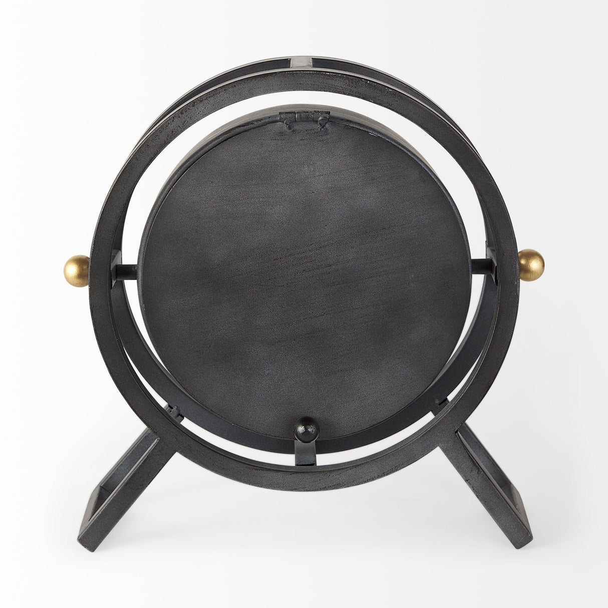 Gaston Gray Metal Circular Table Clock by Mercana at Eve Furniture