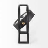 Gaston Gray Metal Circular Table Clock by Mercana at Eve Furniture