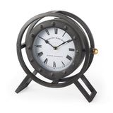 Gaston Gray Metal Circular Table Clock by Mercana at Eve Furniture