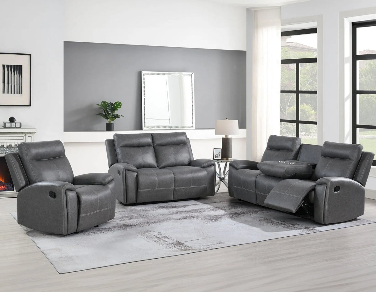 Gaston Reclining Sofa with Drop-Down Console by Steve Silver at Eve Furniture