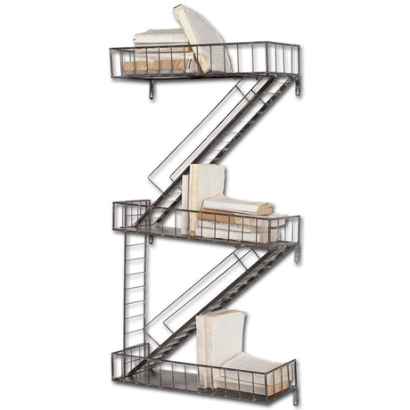 Gastown Wall Mounted Fire Escape Shelf by Mercana at Eve Furniture