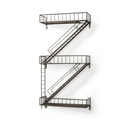 Gastown Wall Mounted Fire Escape Shelf by Mercana at Eve Furniture