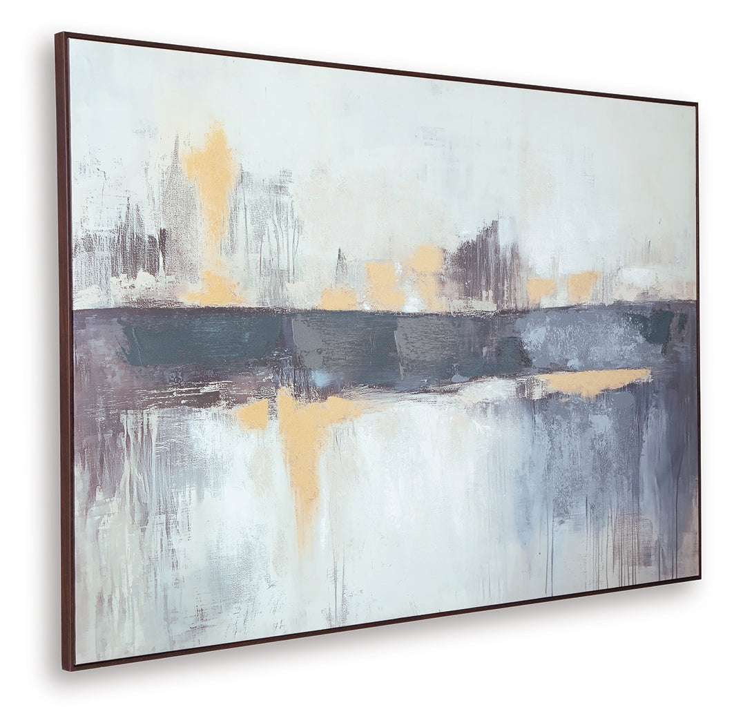 Gatesford Blue/White/Tan Wall Art by ASHLEY FURNITURE at Eve Furniture