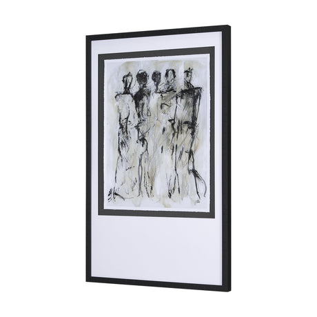 Gathering I by Mercana Studio a Hand Embellished Textured Framed Art Print Matted under Glass by Mercana at Eve Furniture