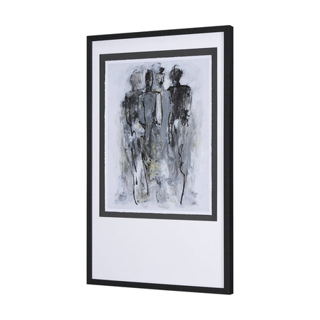 Gathering II by Mercana Studio a Hand Embellished Textured Framed Art Print Matted under Glass by Mercana at Eve Furniture
