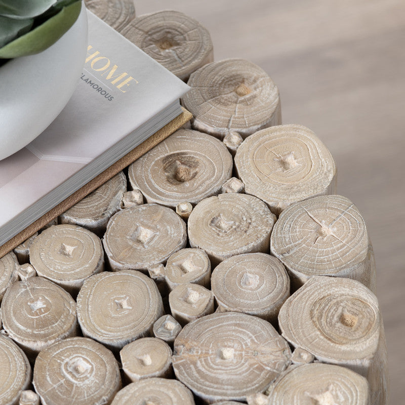 Gathering Tan/White Accent Table by Crestview at Eve Furniture