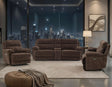 Gatlin Brown Fabric 3-Piece Power Reclining Set by Steve Silver at Eve Furniture