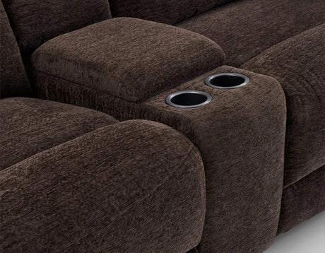 Gatlin Brown Fabric Dual-Power 3-Piece Reclining Loveseat by Steve Silver at Eve Furniture