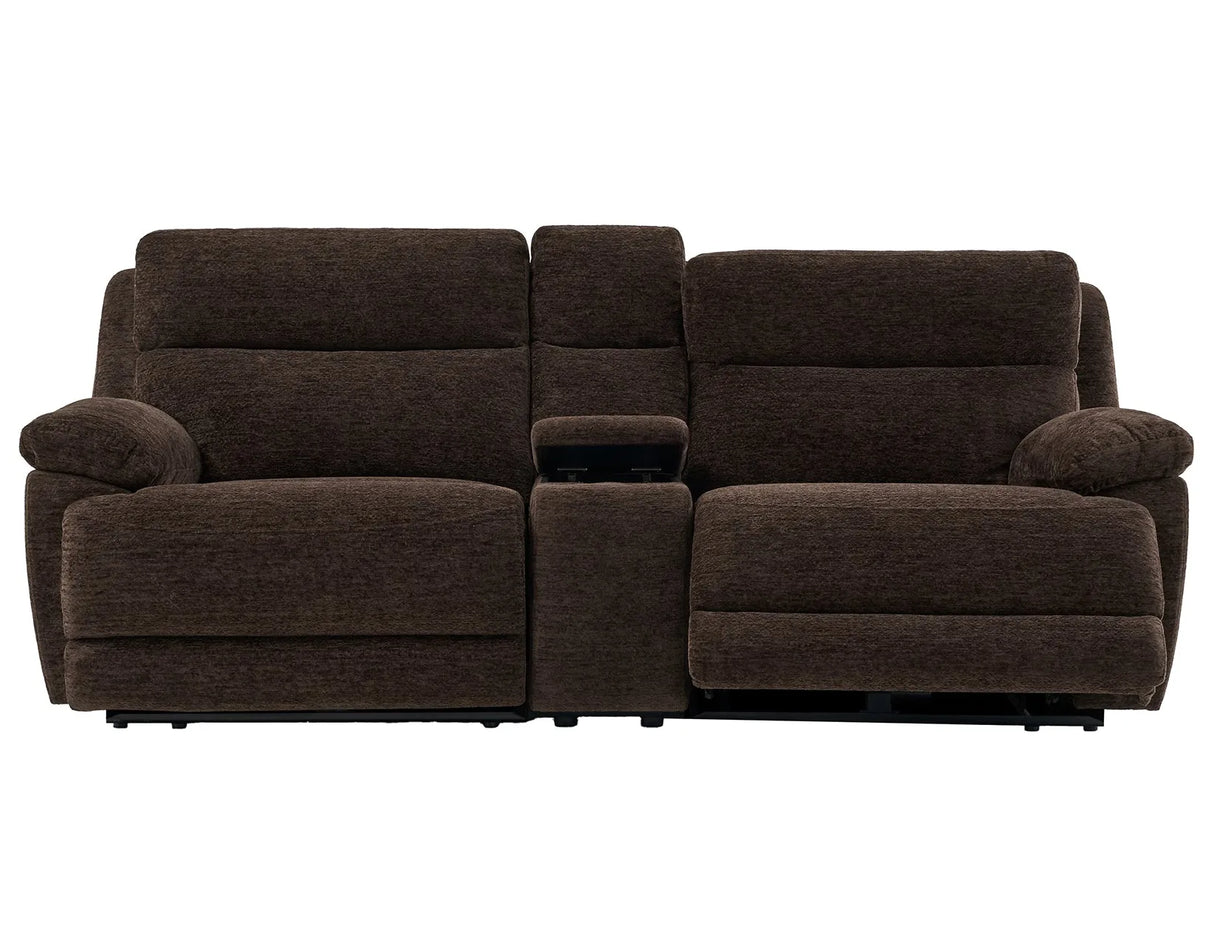 Gatlin Brown Fabric Dual-Power 3-Piece Reclining Loveseat by Steve Silver at Eve Furniture
