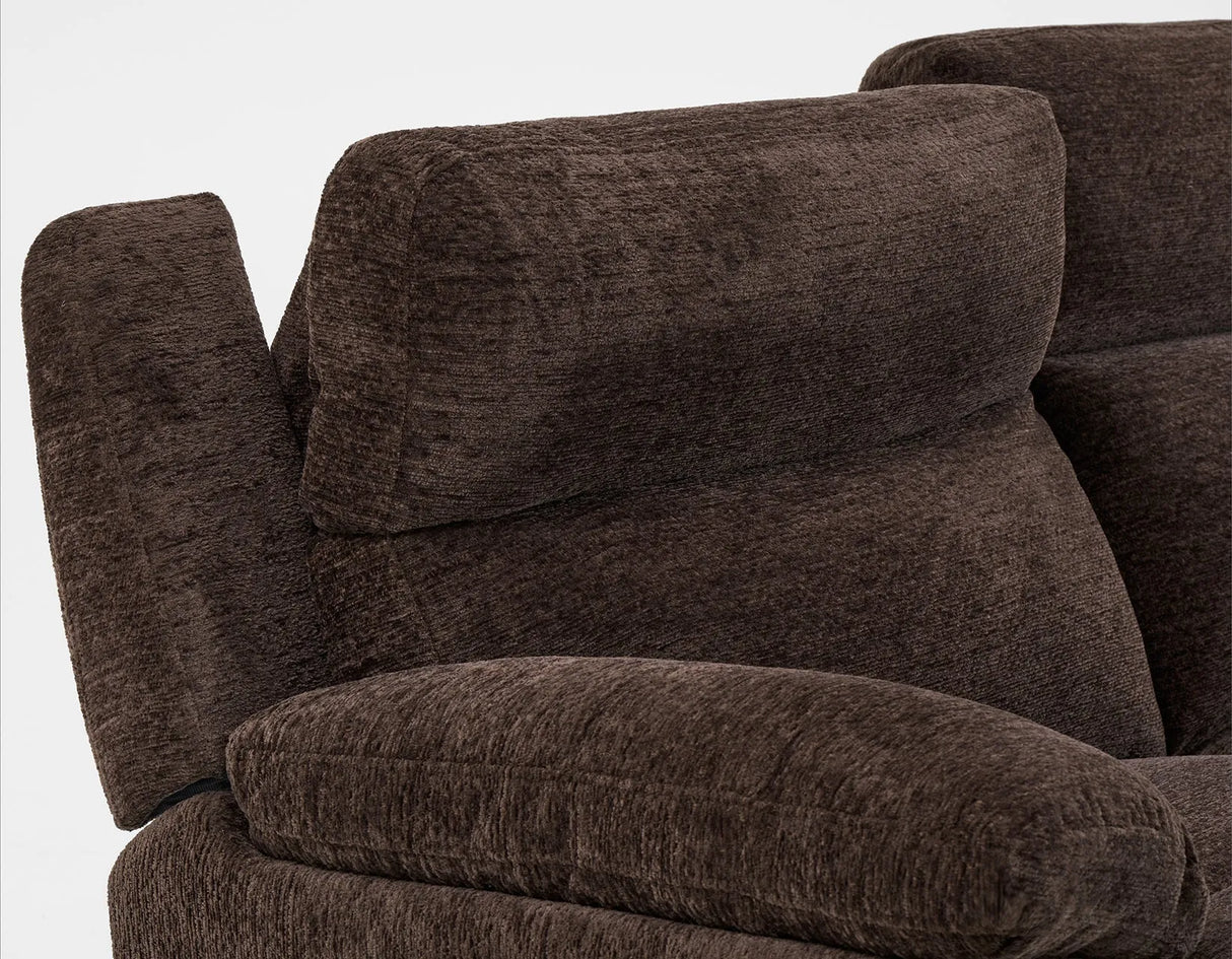 Gatlin Brown Fabric Dual-Power 3-Piece Reclining Loveseat by Steve Silver at Eve Furniture
