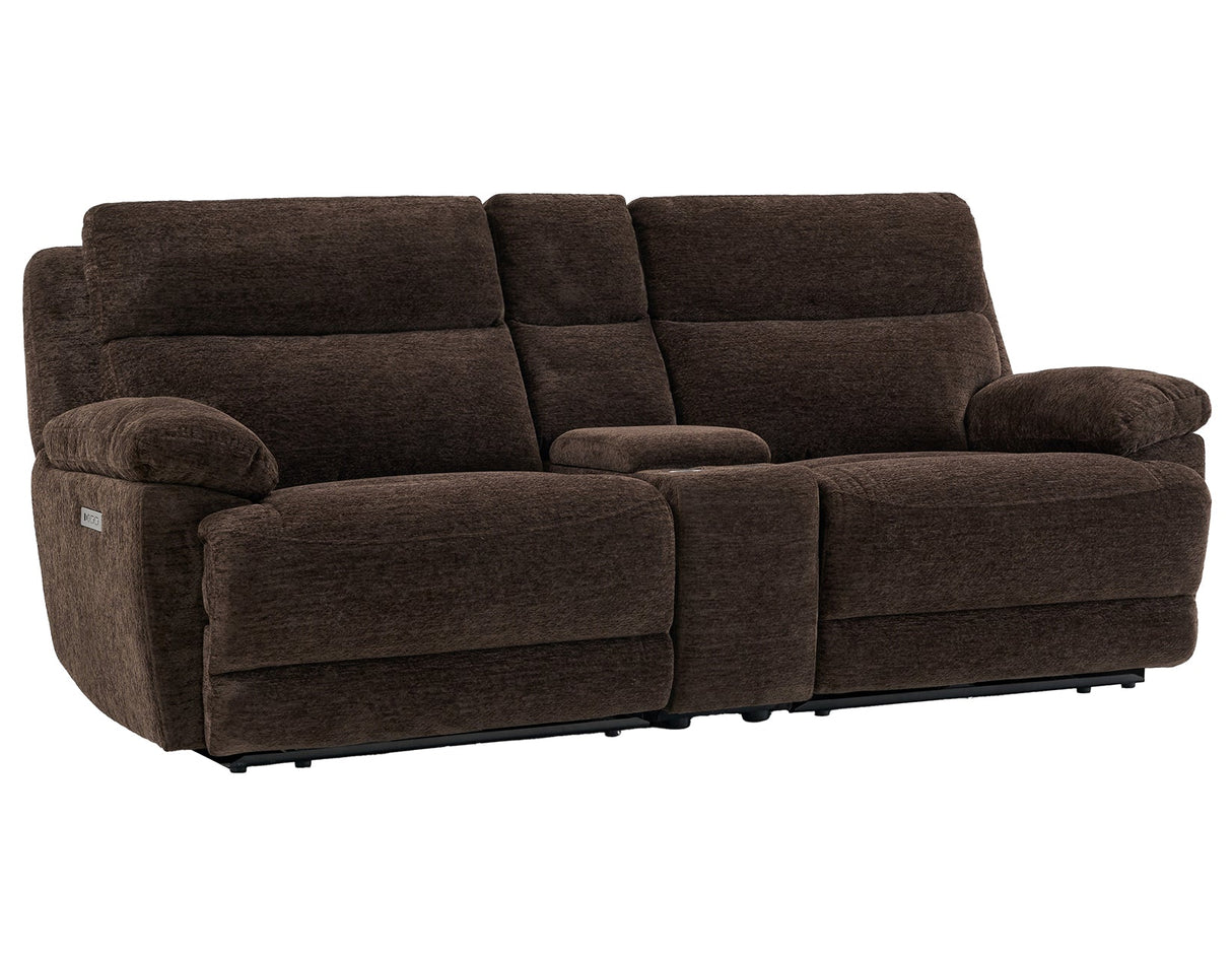 Gatlin Brown Fabric Dual-Power 3-Piece Reclining Loveseat by Steve Silver at Eve Furniture