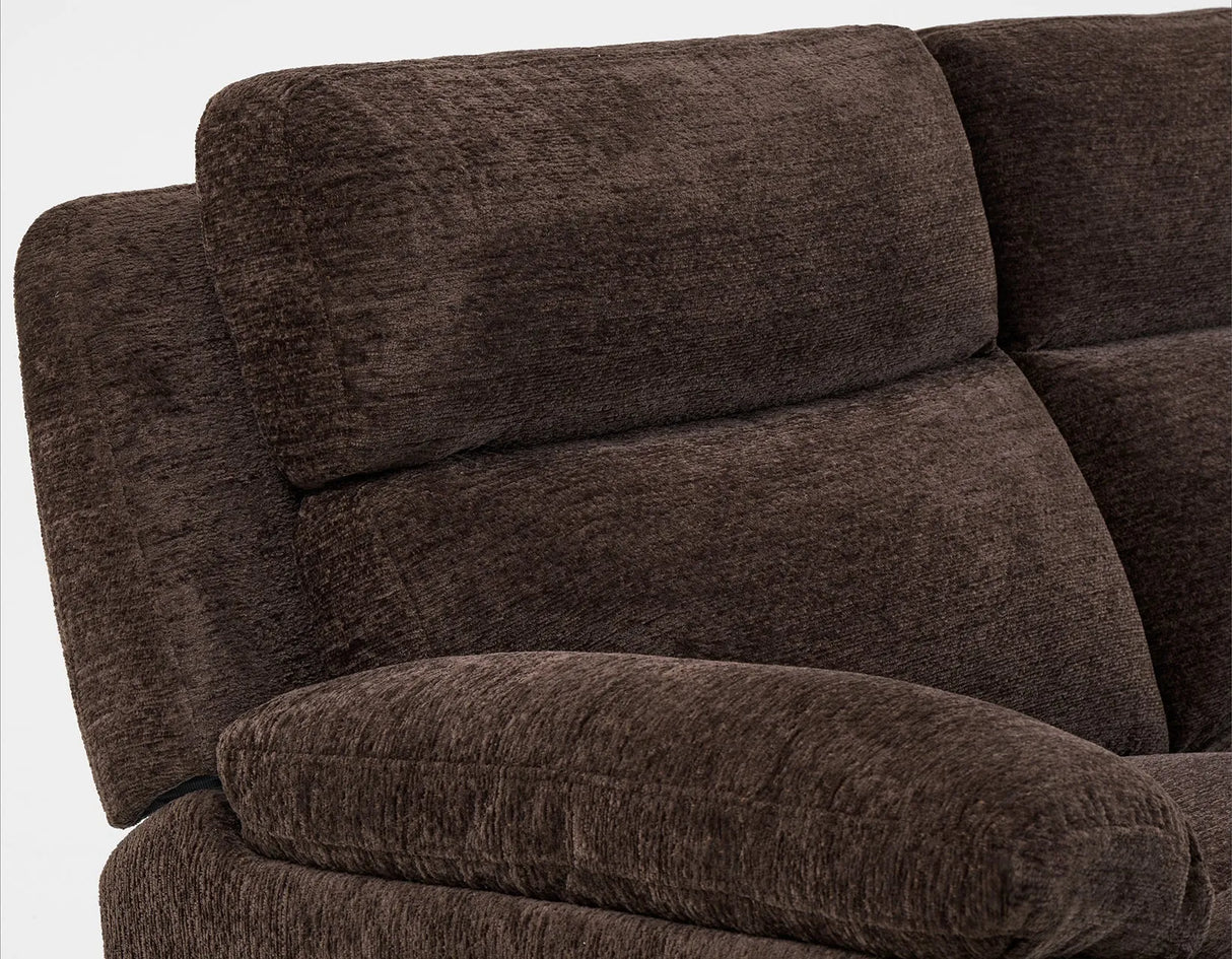 Gatlin Brown Fabric Dual-Power 3-Piece Reclining Loveseat by Steve Silver at Eve Furniture