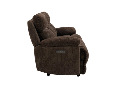 Gatlin Brown Fabric Dual-Power 3-Piece Reclining Sofa by Steve Silver at Eve Furniture