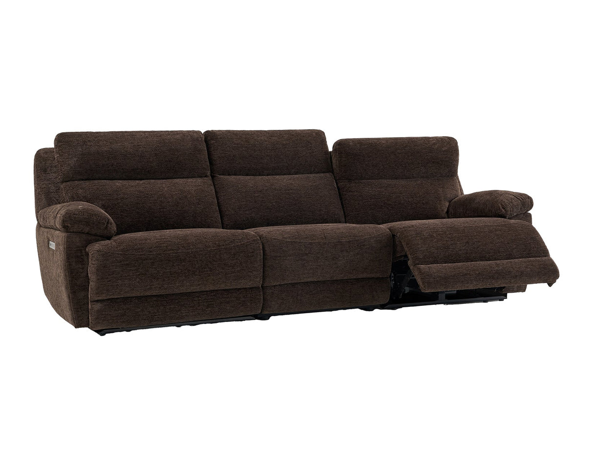 Gatlin Brown Fabric Dual-Power 3-Piece Reclining Sofa by Steve Silver at Eve Furniture