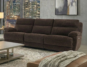 Gatlin Brown Fabric Dual-Power 3-Piece Reclining Sofa by Steve Silver at Eve Furniture