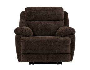 Gatlin Brown Fabric Dual-Power Recliner by Steve Silver at Eve Furniture