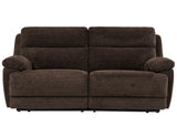Gatlin Brown Fabric Dual-Power 2-Piece Reclining Loveseat by Steve Silver at Eve Furniture