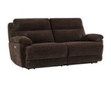 Gatlin Brown Fabric Dual-Power 2-Piece Reclining Loveseat by Steve Silver at Eve Furniture