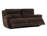 Gatlin Brown Fabric Dual-Power 2-Piece Reclining Loveseat by Steve Silver at Eve Furniture