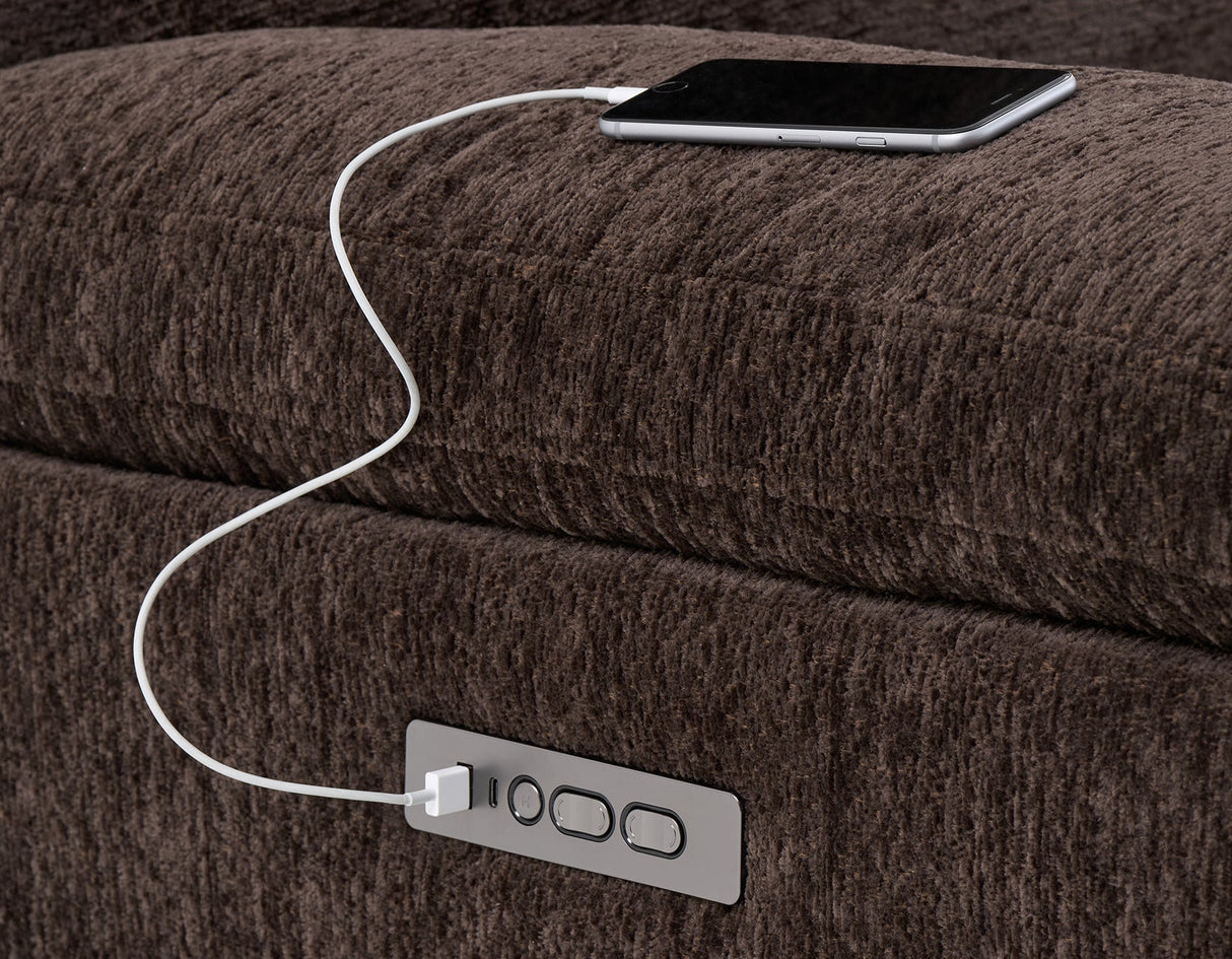 Gatlin Brown Fabric Dual-Power 2-Piece Reclining Loveseat by Steve Silver at Eve Furniture