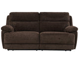 Gatlin Brown Fabric Dual-Power 2-Piece Reclining Loveseat by Steve Silver at Eve Furniture