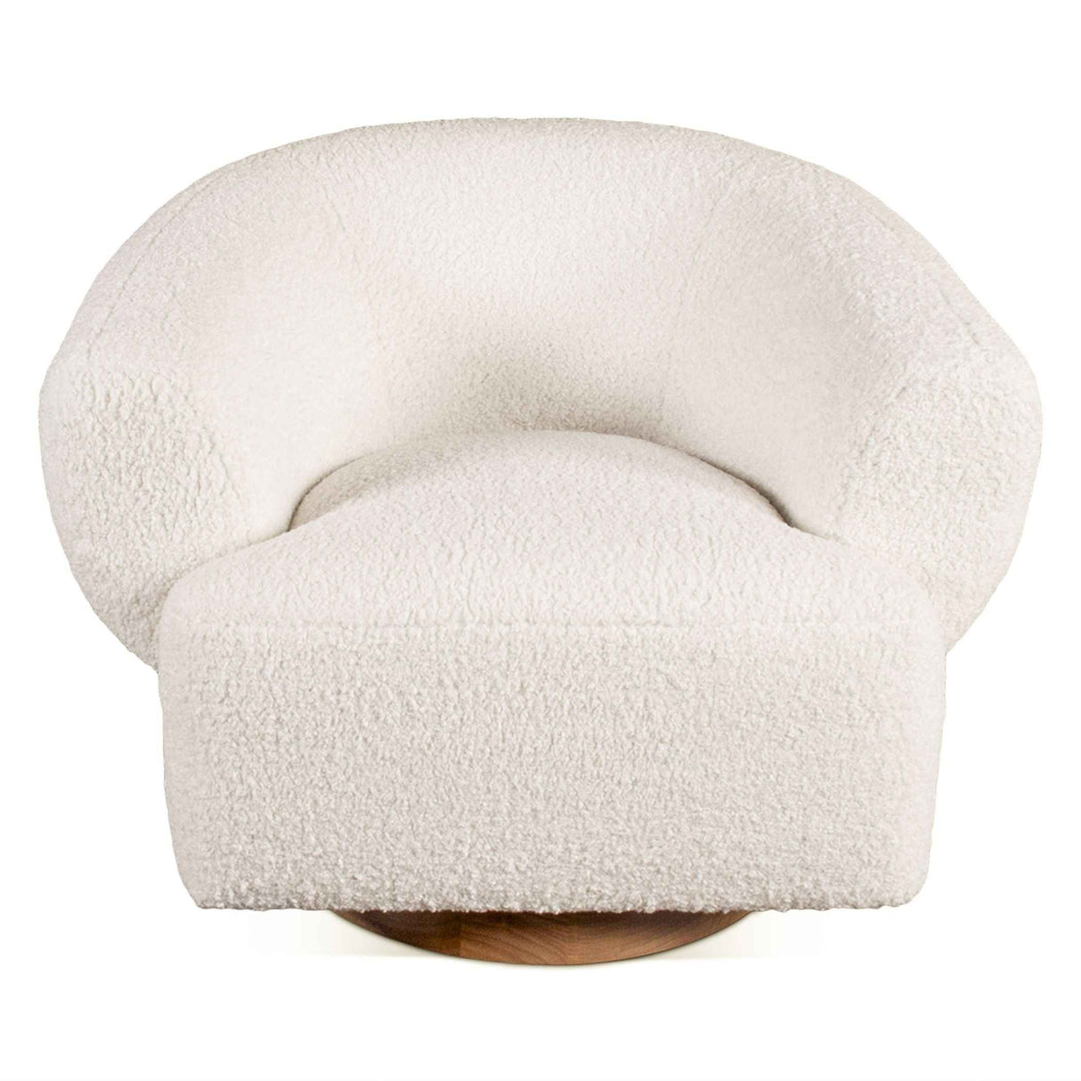 Gatsby Estelle 35" Swivel Accent Chair in Cream Boucle Fabric by Home Trends & Design at Eve Furniture