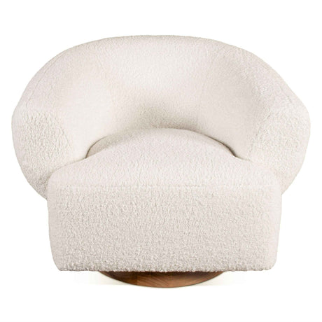 Gatsby Estelle 35" Swivel Accent Chair in Cream Boucle Fabric by Home Trends & Design at Eve Furniture