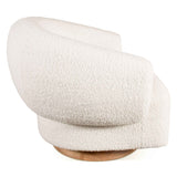 Gatsby Estelle 35" Swivel Accent Chair in Cream Boucle Fabric by Home Trends & Design at Eve Furniture