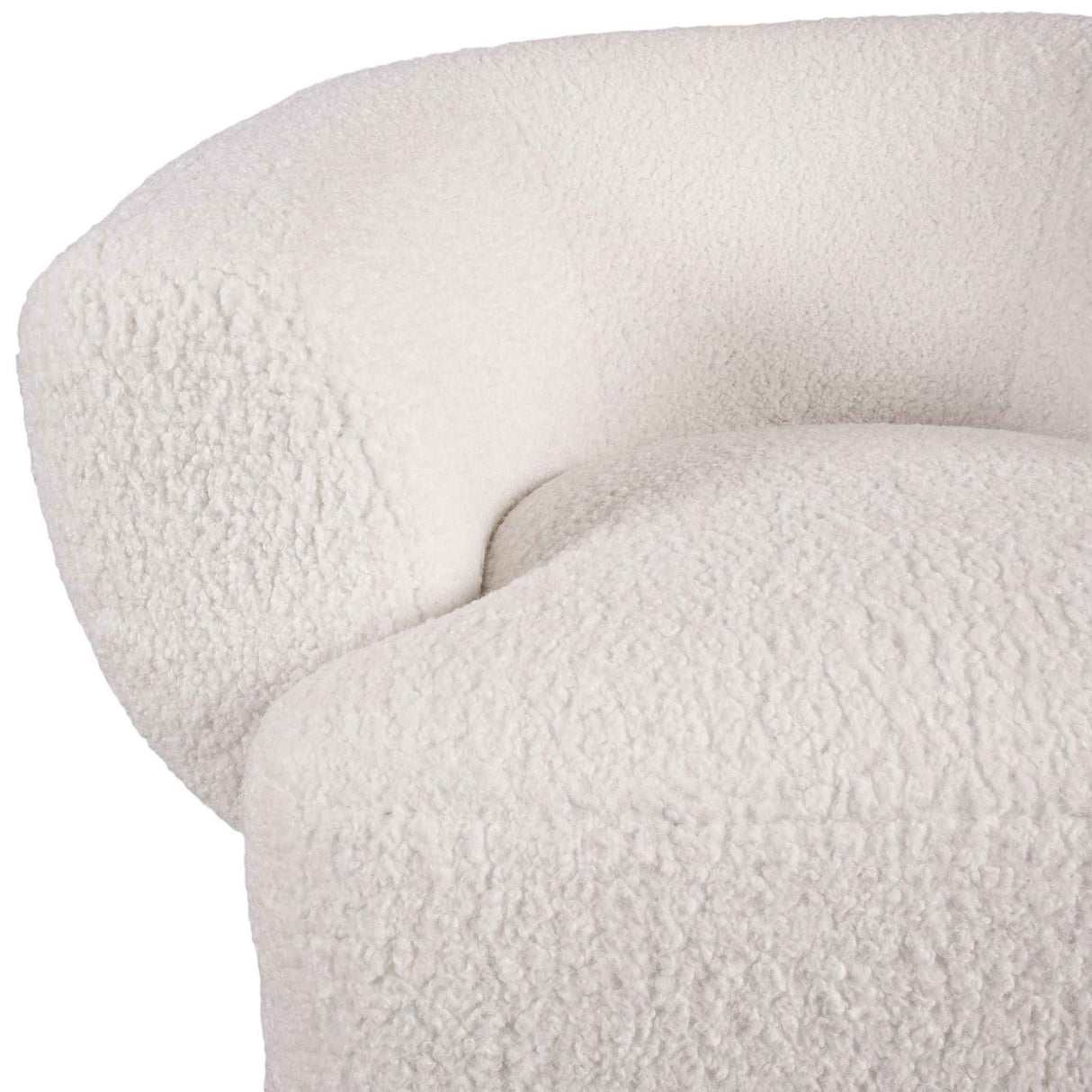 Gatsby Estelle 35" Swivel Accent Chair in Cream Boucle Fabric by Home Trends & Design at Eve Furniture