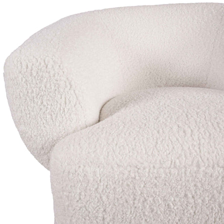 Gatsby Estelle 35" Swivel Accent Chair in Cream Boucle Fabric by Home Trends & Design at Eve Furniture