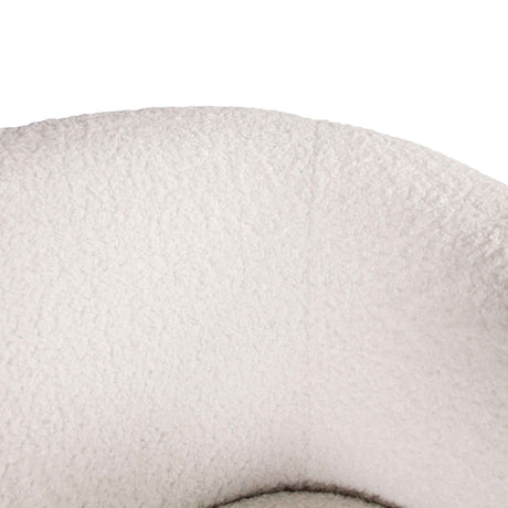 Gatsby Estelle 35" Swivel Accent Chair in Cream Boucle Fabric by Home Trends & Design at Eve Furniture