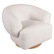Gatsby Estelle 35" Swivel Accent Chair in Cream Boucle Fabric by Home Trends & Design at Eve Furniture