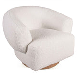 Gatsby Estelle 35" Swivel Accent Chair in Cream Boucle Fabric by Home Trends & Design at Eve Furniture