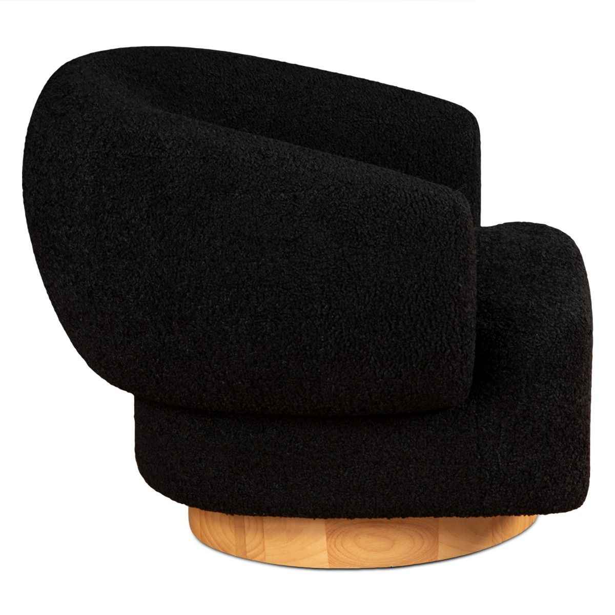 Gatsby Estelle 35" Swivel Accent Chair in Midnight Boucle Fabric by Home Trends & Design at Eve Furniture