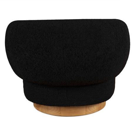 Gatsby Estelle 35" Swivel Accent Chair in Midnight Boucle Fabric by Home Trends & Design at Eve Furniture