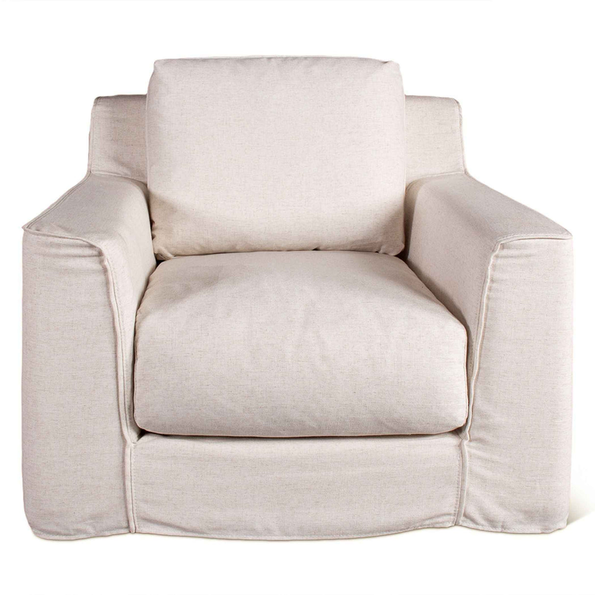 Gatsby Palladium Swivel Accent Chair in White Linen Slipcover by Home Trends & Design at Eve Furniture