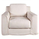 Gatsby Palladium Swivel Accent Chair in White Linen Slipcover by Home Trends & Design at Eve Furniture
