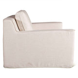 Gatsby Palladium Swivel Accent Chair in White Linen Slipcover by Home Trends & Design at Eve Furniture