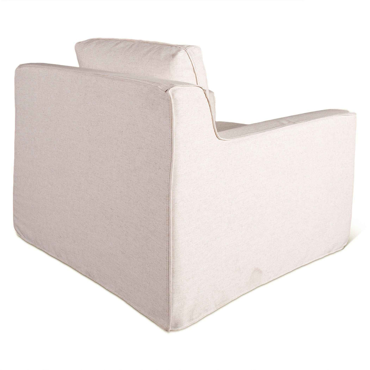 Gatsby Palladium Swivel Accent Chair in White Linen Slipcover by Home Trends & Design at Eve Furniture